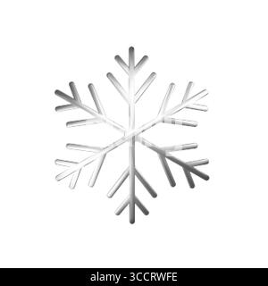 Vektor-Schneeflocke im Halbtonstil. Modernes, einfarbiges Wintersymbol, klares und minimalistisches Design. Isoliert auf weiß für saisonale Projekte und Urlaub Stock Vektor