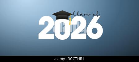 Gratulation Klasse von 2026 Zitate Typografie Hintergrund Stock Vektor