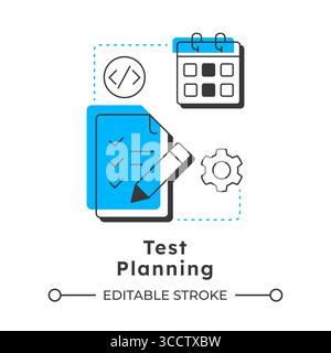 Symbol Testplanung modernes lineares Konzept Stock Vektor