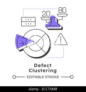 Symbol für das moderne lineare Konzept für Defektclustering Stock Vektor