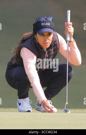 22. Oktober 2022, WONJU, GAMGWON, SÜDKOREA: 22. Oktober 2022-Wonju, Südkorea-Paula Reto von Südafrika auf dem 7. Green während einer BMW LADIES CHAMPIONSHIP 2022 Runde 3 im Oak Valley Golf Club in Wonju, Südkorea. (Bild: © Ryu Seung-Il/ZUMA Press Wire) Stockfoto