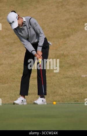22. Oktober 2022, WONJU, GAMGWON, SÜDKOREA: 22. Oktober 2022-Wonju, Südkorea-Chella Choi von Südkorea auf dem 8. Green während einer BMW LADIES CHAMPIONSHIP 2022 Runde 3 im Oak Valley Golf Club in Wonju, Südkorea. (Bild: © Ryu Seung-Il/ZUMA Press Wire) Stockfoto
