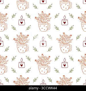 Handgezeichnetes wunderbares nahtloses Herbstmuster Stock Vektor