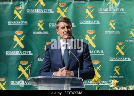 12. Oktober 2022, Sevilla, Andalusien, Spanien: Pedro Fernandez, das Delta der spanischen Regierung in Andalusien, hielt eine Rede während der Feierlichkeiten der Schutzpatronin Guardia Civil und zum Nationalfeiertag. (Bild: © Angel Garcia/ZUMA Press Wire) Stockfoto