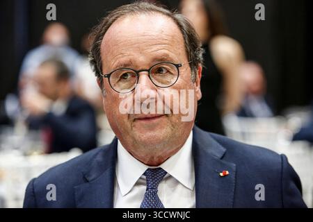 8. September 2022, Thessaloniki, Griechenland: Ehemaliger französischer Präsident Francois Hollande während eines Besuchs in Thessaloniki, Griechenland. (Kreditbild: © Giannis Papanikos/ZUMA Press Wire) Stockfoto
