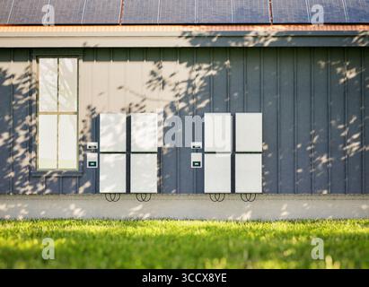 3D-Rendering-Batteriespeichersystem für den privaten Gebrauch Stockfoto