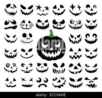 Die Kürbis-Silhouetten für halloween. Stock Vektor