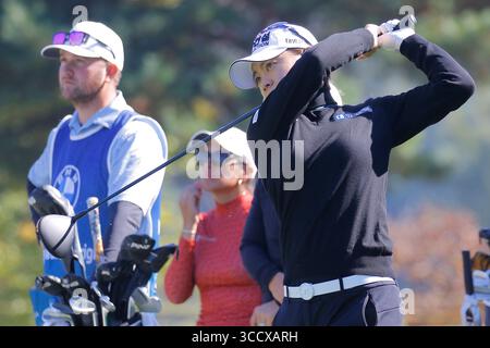 20. Oktober 2022, WONJU, GANGWON, SÜDKOREA: 20. Oktober 2022-Wonju, Südkorea-Na Yeon Choi von Südkorea beim 18. T-Box während einer LPGA BMW Ladies Championships Runde 1 im Oak Valley Golf Club in Wonju, Südkorea. (Bild: © Ryu Seung-Il/ZUMA Press Wire) Stockfoto