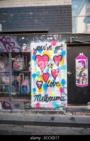 Street Art in Melbourne, Australien Stockfoto