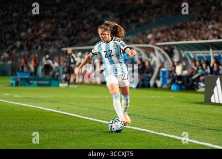 24. Juli 2023: Estefania Banini (Argentinien) kontrolliert den Ball bei einem Spiel der Gruppe G - FIFA Frauen-Weltmeisterschaft Australien & Neuseeland 2023, Italien gegen Argentinien, im Eden Park, Auckland, Neuseeland. Kim Price/CSM (Kreditbild: © Kim Price/CSM via ZUMA Press Wire) Stockfoto