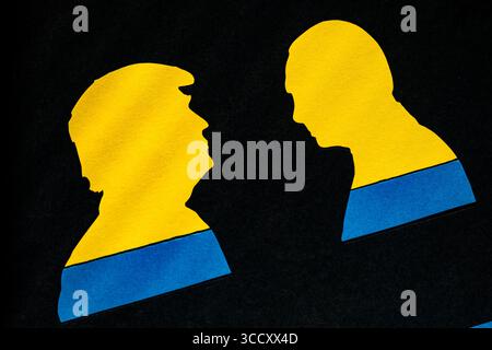 WIEN, ÖSTERREICH, 12. AUGUST 2025: Donald Trump und Wladimir Putin halten einen Ukraine-Kriegsgipfel ab, um die russische Aggression zu beenden Stockfoto