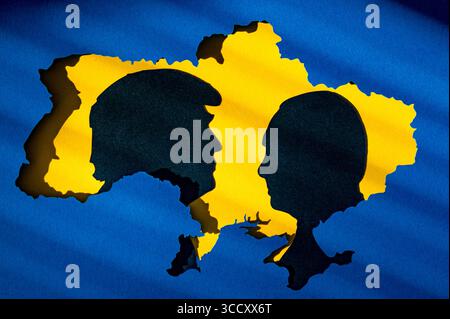 WIEN, ÖSTERREICH, 12. AUGUST 2025: Donald Trump und Wladimir Putin treffen sich zum Ukraine-Kriegsgipfel nach Moskaus Invasion, bilaterale Friedensbemühungen – Pa Stockfoto