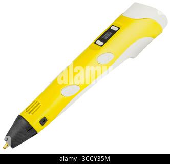 Ein praktischer 3D-Stift mit glattem PLA-Filamentvorschub. Geeignet für Kreativität und kreative Projekte von Kindern. Stockfoto