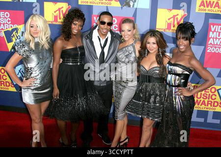 Ludacris und Danity Kane kamen am 7. September 2008 bei den MTV Video Music Awards in den Paramount Studios in Hollywood, Los Angeles Stockfoto