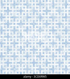 Hellblaue Pluszeichen für nahtloses geometrisches Muster auf weißem Hintergrund Stockfoto