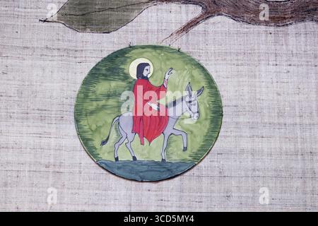 Triumphalen Einzug Jesu in Jerusalem am Palmsonntag, Kirche des Hl. Johannes in Piflas, Deutschland Stockfoto