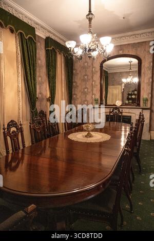 Speisesaal in Teddy Roosevelts Geburtsort in New York Stockfoto