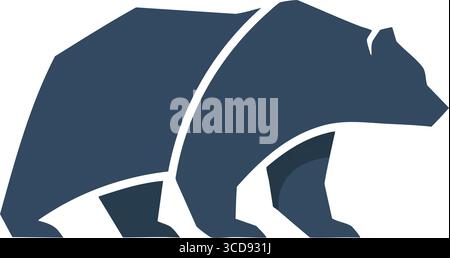 Symbol Für Stilisierten Geometrischen Bär. Moderne polygonale Kunstwerke, die eine mächtige Kreatur darstellen. Diese elegante Grafik symbolisiert Stärke, Natur und Widerstandsfähigkeit Stock Vektor