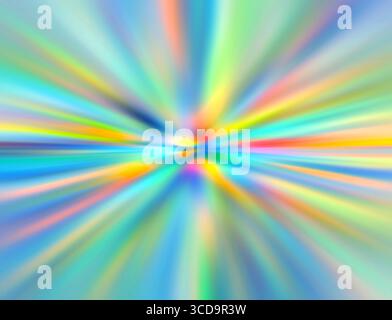 Abstrakter Radialunschärfen-Zoom im Regenbogen. Stockfoto