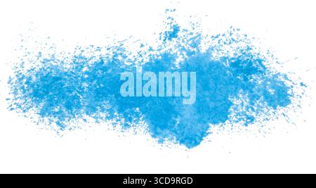 Lebendige isolierte blaue Aquarellfarbe auf weißem Hintergrund perfekte kreative Projekte Hintergründe und Grafikdesign. Textur zeigt dynamischen Ausdruck an Stockfoto