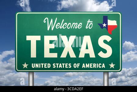 Willkommen in Texas Stockfoto