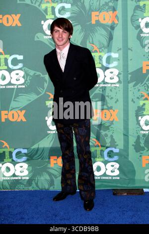 Drake Bell bei den Teen Choice Awards 2008, die am 3. August 2008 im Universal Ampitheater in Los Angeles stattfanden Stockfoto