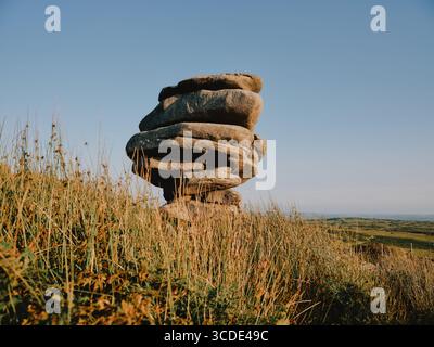 Die Cheesewring Granit Felsformation auf Stowes Hill, Bodmin Moor, Minions, Cornwall England UKStowes Hill, Stockfoto