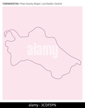 Turkmenistan einfache Landkarte. Niedrige Details. Umrissstil. Die Form Turkmenistans. Vektorabbildung. Stock Vektor