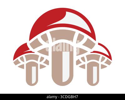 Hochwertiger minimalistischer Pilzsymbolvektor, perfekt für Lebensmittelillustration, Naturdesign, Bio-Produkt-Branding, kochende Apps und botanische Grap Stock Vektor