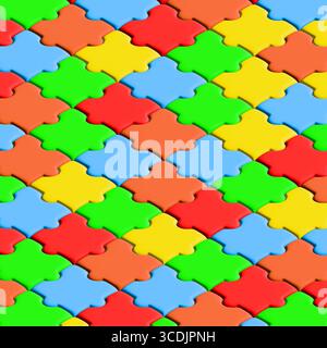 Abstrakter Hintergrund rot blau grün orange gelbe Puzzles Stockfoto