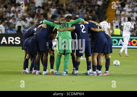 Udine, Italien. August 2025. Während des Fußballspiels 2025 zwischen Paris Saint-Germain und Tottenham Hotspur im Bluenergy Stadium am 13. August 2025, Udine, Italien Credit: Independent Photo Agency/Alamy Live News Stockfoto