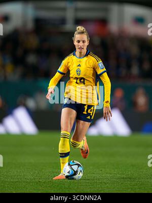 11. August 2023: Nathalie Bjorn (Schweden) kontrolliert den Ball während eines Spiels , AT , . Kim Price/CSM (Kreditbild: © Kim Price/CSM via ZUMA Press Wire) Stockfoto