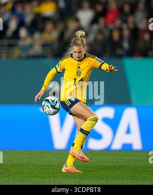 11. August 2023: Nathalie Bjorn (Schweden) kontrolliert den Ball während eines Spiels , AT , . Kim Price/CSM (Kreditbild: © Kim Price/CSM via ZUMA Press Wire) Stockfoto