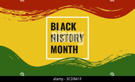 Black History Month Afroamerikanischer Geschichtskartenfeier. Rote gelbe grüne Farbe. Poster-Design für Webseitenbanner. Vektor. Stock Vektor
