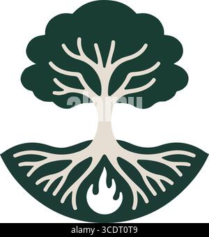 Ein Logo mit Baum Silhouette Art Vorlage Design Dies ist ein klares Blickfang Ein Logo mit Baum Silhouette Art Vorlage geeignet für alle Unternehmen. Stock Vektor