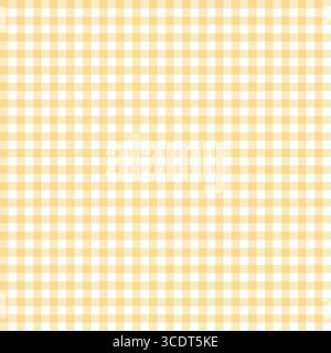 Nahtloser Gingham-Check in Buttergelb. Wiederholen Sie das Muster. Hintergrund für Küchen- und Heimtextilien, Picknick-Themen-Verpackungen, Stoff, Schreibwaren, Poster Stockfoto