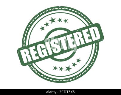 Ein registriertes Gummistempel-Siegel mit Sternenrand Stock Vektor
