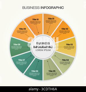 Business Infografik: Ein umfassender Leitfaden für Runddiagramm-Präsentationen Stock Vektor
