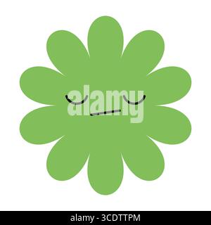 Minimale Blumenabbildung mit abgesenktem Gesicht. Helle Farben und einfache Formen erwecken einen stimmungsvollen Charakter zum Leben Stock Vektor