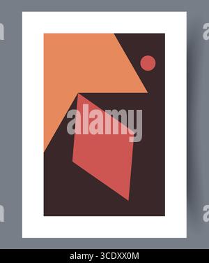 Dieses Stück verfügt über ein atemberaubendes geometrisches abstraktes Kunstwerk mit satten Erdtönen Stock Vektor