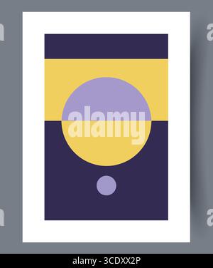 Geometrische abstrakte Kunst mit Kreisen und Quadraten in sanften, weichen und pastellfarbenen Farben Stock Vektor
