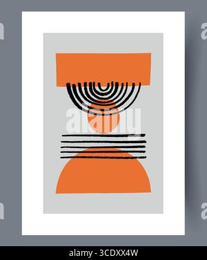 Entdecken Sie moderne abstrakte Kunst mit dynamischen geometrischen Formen und lebendigen, kräftigen Farben Stock Vektor