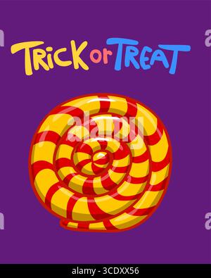 Zeichentrickfilm Bunte Süßigkeiten Set Vektor-Illustration von Leckereien für Halloween. Stock Vektor