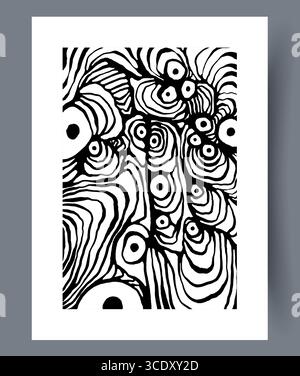 Dieses Kunstwerk zeigt spiralförmige Muster und fesselnde Augen, die Zuschauer dynamisch faszinieren Stock Vektor