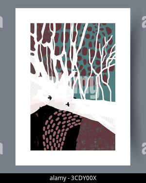 Atemberaubendes, abstraktes, naturnahes Kunstwerk mit einer Vielzahl von leuchtenden Farben und dynamischen Formen Stock Vektor