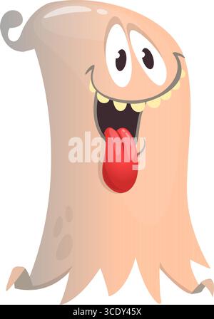 Halloween Vector Illustration der furchtsamen Geist auf weißem Hintergrund Stock Vektor