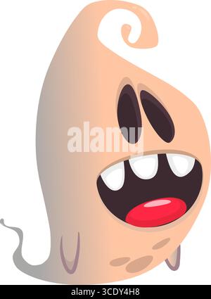 Halloween Vector Illustration der furchtsamen Geist auf weißem Hintergrund Stock Vektor