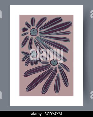 Ein wunderschön gestyltes Blumendesign mit kräftigen Blütenblättern und einzigartig geformten Elementen Stock Vektor