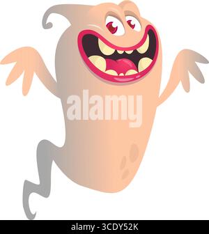Halloween Vector Illustration der furchtsamen Geist auf weißem Hintergrund Stock Vektor