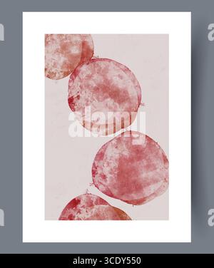 Dieses Stück zeigt abstrakte kreisförmige Aquarellkunst, die warme Töne wunderschön zeigt Stock Vektor